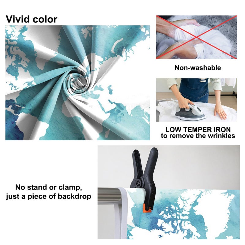 Baocicco 8x6.5ft Map Backdrop Marine Theme Treasure Hunt Backdrop World Map Photo Background Wallpaper Decor Boy's Birthday Party Boy Man Artistic Portrait Navigation Theme Studio Video Prop - Image 5